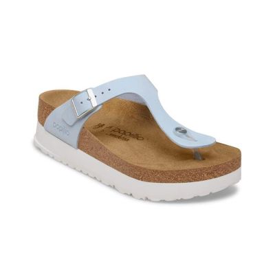 Birkenstock Gizeh Flex Platform Nubuck Leather Regular Fit Baby Blue - Blå - Sandaler Birkenstock Gizeh Flex Platform Nubuck Leather Regular Fit Baby Blue - Blå - Sandaler