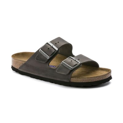 Birkenstock Arizona SFB Oiled Nubuck Leather Narrow Fit - Grå - Sandaler Birkenstock Arizona SFB Oiled Nubuck Leather Narrow Fit - Grå - Sandaler