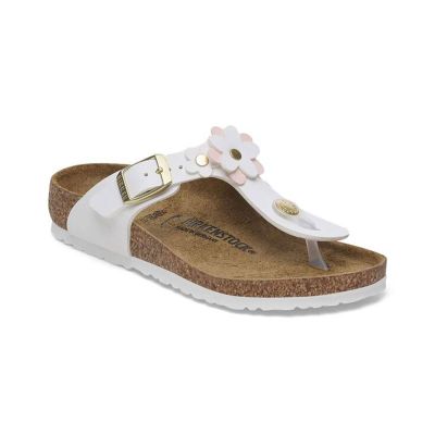 Birkenstock Gizeh Flowers Birko-Flor Regular Fit White - Vit - Sandaler Birkenstock Gizeh Flowers Birko-Flor Regular Fit White - Vit - Sandaler