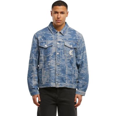 Karl Kani Og K Distress Camo Os Denim Jacket - Blå - Jacka