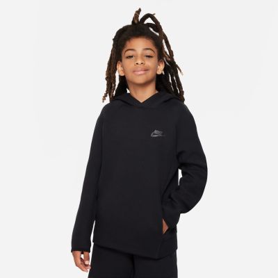 Nike Sportswear Tech Fleece Big Kids' Pullover Hoodie Black - Svart - Luvtröja