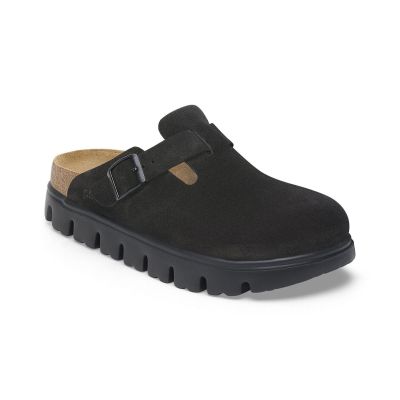 Birkenstock Boston Chunky Suede Leather Narrow Fit Black 1028317 - Svart - Sandaler Birkenstock Boston Chunky Suede Leather Narrow Fit Black 1028317 - Svart - Sandaler