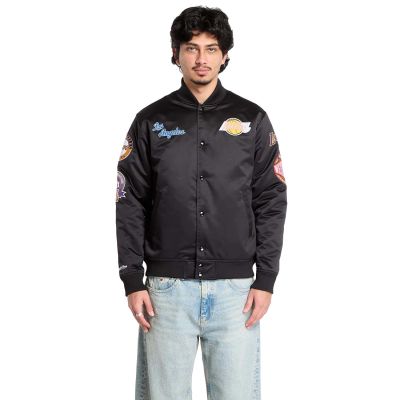 Mitchell & Ness NBA Blackout Heavyweight Lakers Satin Jacket - Svart - Jacka